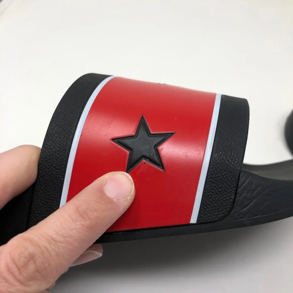Givenchy Stars And Stripes Rubber Slides Mens 41 US 8‎ Black Red Sandal Comfort